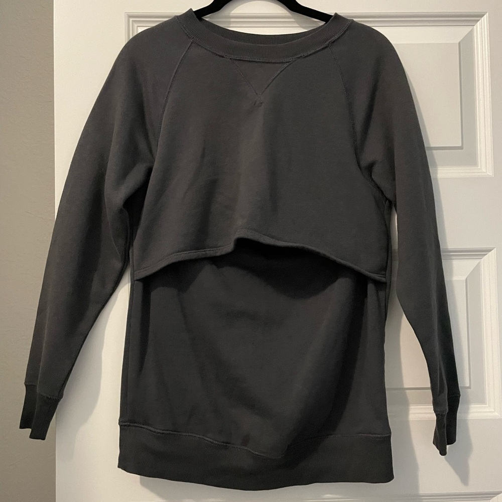 Old navy, maternity XS nursing sweatshirt, vintage wash black